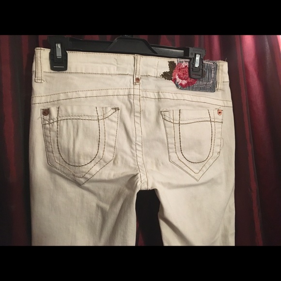 Off-white cropped jeans Freestyle Size 7 low rise - Picture 3 of 8